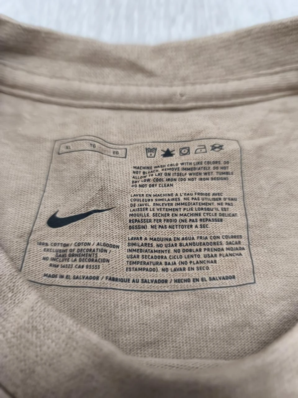 T-Shirt Nike Bege Tamanho XL – photo 2